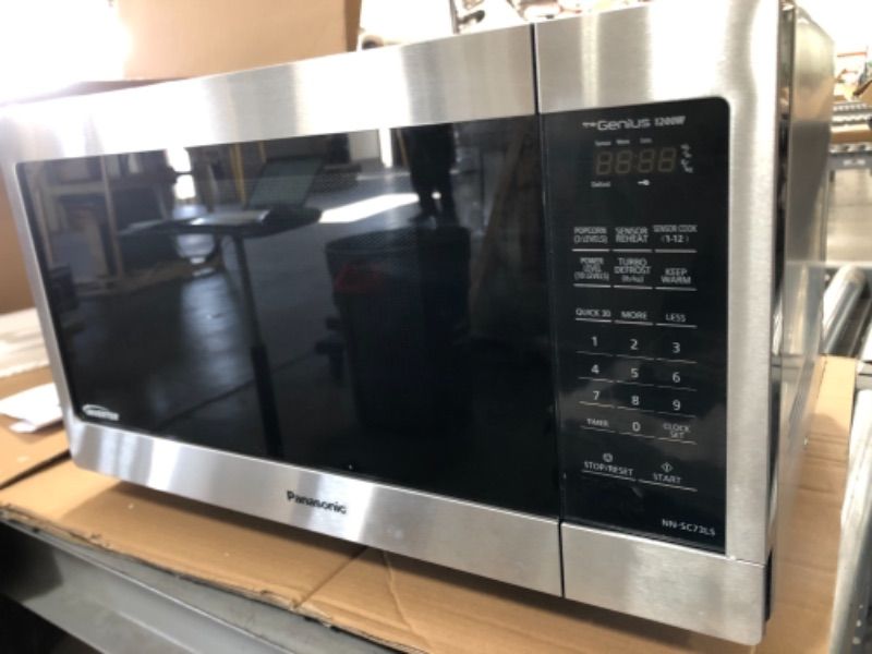 Photo 4 of Panasonic 1.6 cu. ft. Countertop Microwave in Stainless Steel Built-In Capable with Inverter Technology and Genius Sensor Cooking