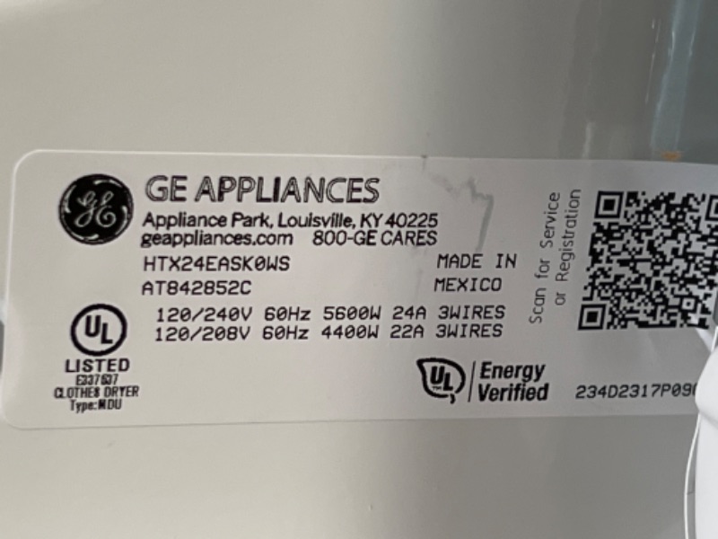 Photo 1 of Hotpoint 6.2 cu. ft. White Electric Vented Dryer with Auto Dry