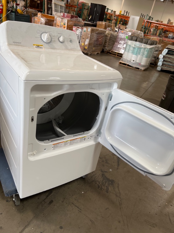 Photo 1 of Hotpoint 6.2 cu. ft. White Electric Vented Dryer with Auto Dry