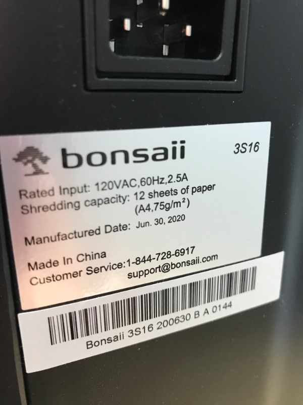 Photo 5 of USED Bonsaii EverShred Pro 3S16 12-Sheet Cross-Cut Paper/CD/Credit Card Shredder, 60 Mintues Continuous Running Time, 10 Minutes Cooling Down, Overload and
