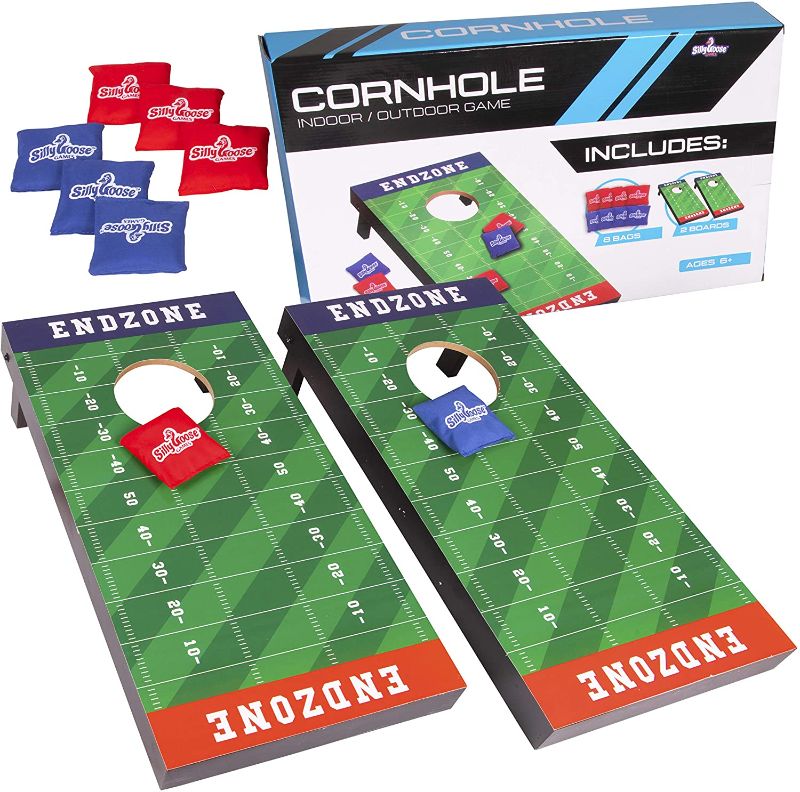 Photo 1 of Kids Cornhole Game Set - Travel Indoor Outdoor Games Classic - Includes 8 Bean Bags - Bean Bag Toss Corn Hole Set Yard Games for Family Beach Fun Please Beware Smaller Than Traditional Game!
