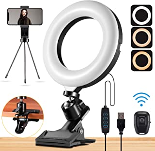 Photo 1 of Mastten Ring Light for Laptop Phone, 6" Mini Ring Light with Clip Clamp Mount, Video Conference Lighting with Bluetooth Remote/Phone Holder/Tripod, for Zoom Meetings, Makeup, YouTube, TIK Tok, Vlogs
