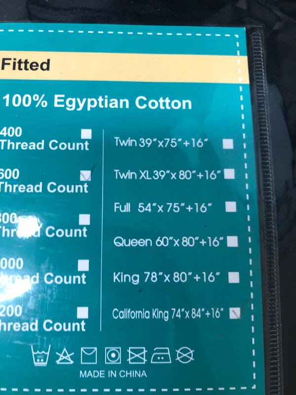 Photo 1 of 100% Egyptian Cotton 1 Fitted Sheet Only, 600 Thread Count Cal King Size Fitted Sheet , 16" Deep Pocket, Colorfast Dyes & Shrink Resistant, Soft & Silky Sateen Weave for Home & Hotel (Cal King, Black)
