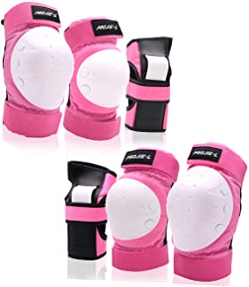 Photo 1 of   Protective Gear Set for Youth/Adult Knee Pads Elbow Pads Wrist Guards for Skateboarding Roller Skating Inline Skate Cycling Bike BMX Bicycle Scootering 6pcs - LG