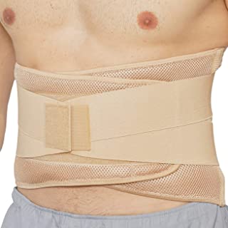 Photo 1 of NeoTech Care Adjustable Compression Wide Back Brace Lumbar Support Belt (Beige, Size S)
