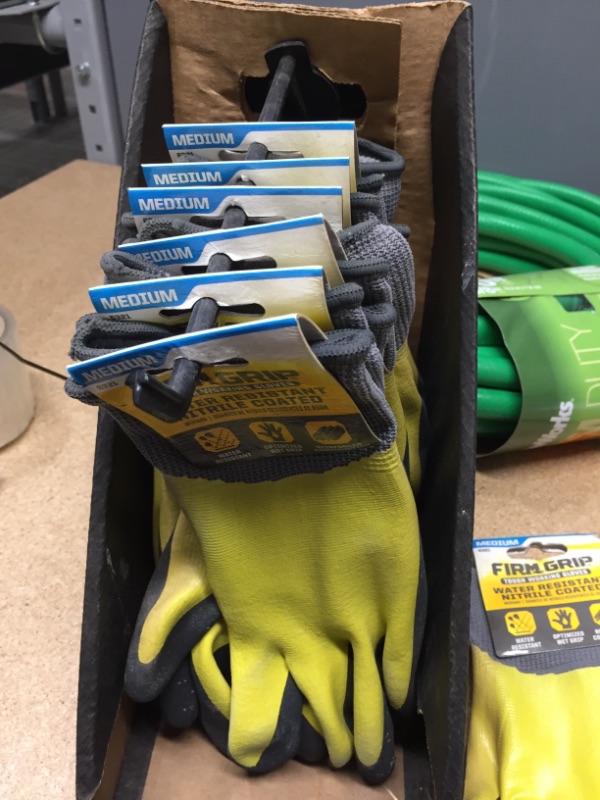 Photo 3 of Water Resistant Medium Yellow and Black Nitrile Dipped Gloves (7-Pair)
