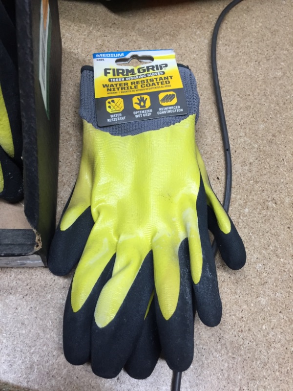 Photo 2 of Water Resistant Medium Yellow and Black Nitrile Dipped Gloves (7-Pair)
