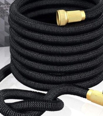 Photo 1 of Flexible and Expandable Garden Hose - Triple Latex Core with 3/4" Solid Brass Fittings and 8 Function Spray Nozzle, Easy Storage Kink Free Water Hose (50 FT)