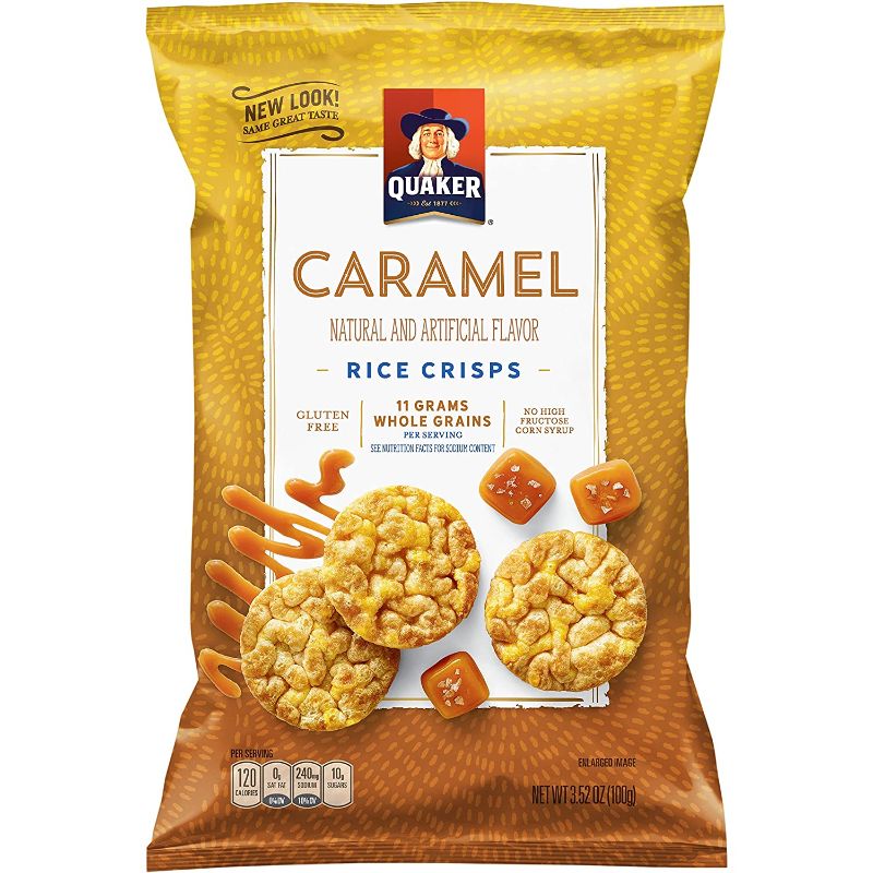 Photo 1 of Quaker Rice Crisps, Gluten Free, Caramel, 7.04oz Bags, 6 Count
expired Feb 2022