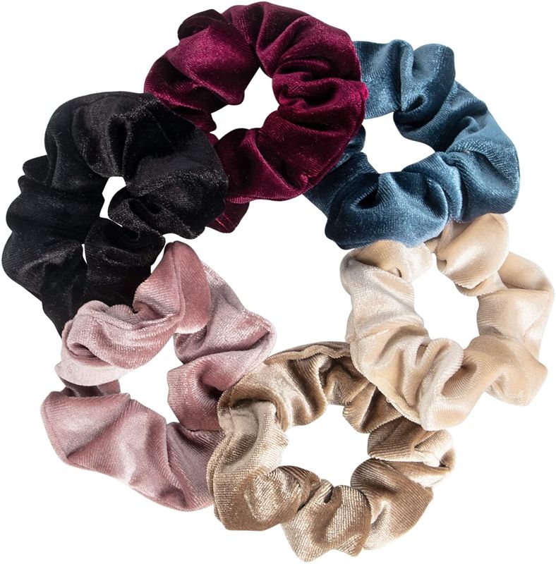 Photo 1 of 6 pieces of velvet hair elastic hair bands for women or girls hair accessories - 6 assorted colors
5 ct