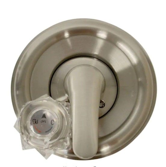 Photo 1 of 1-Handle Valve Trim Kit in Brushed Nickel for Delta Tub/Shower Faucets (Valve Not Included)
