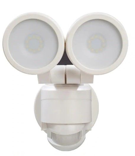 Photo 1 of 180° White Motion Activated Outdoor Integrated LED Twin Head Flood Light
