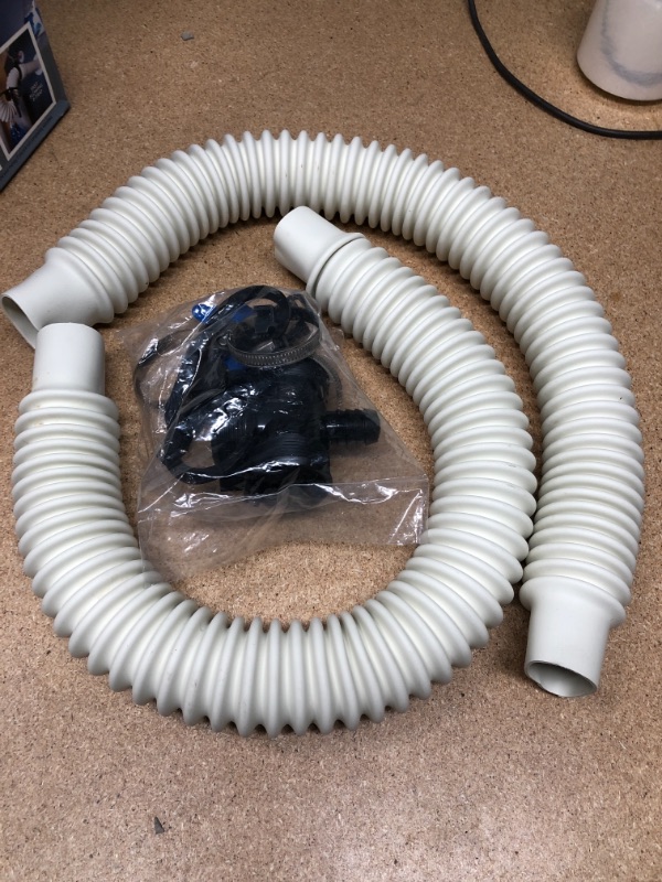 Photo 2 of 1-1/2 in. White Rubber Threaded All-in-One Drain Kit for Double Basin Sink
