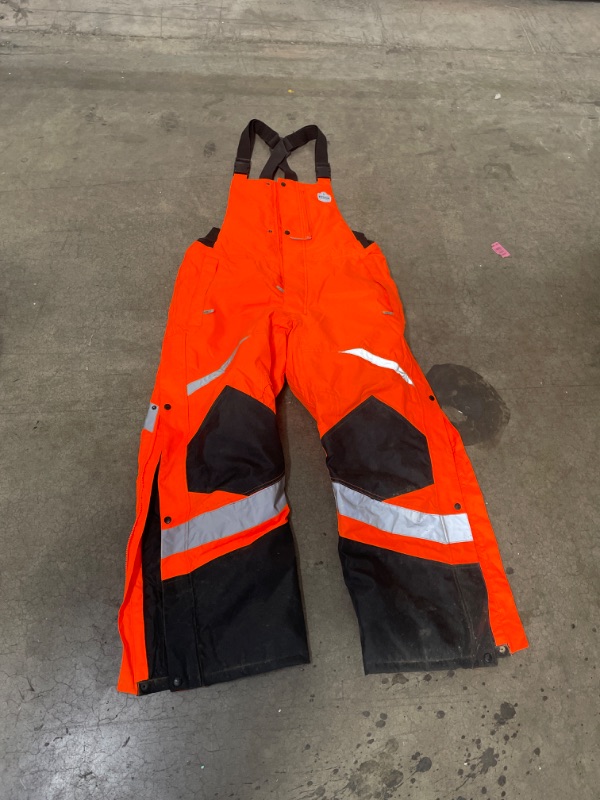 Photo 2 of Ergodyne GloWear 8928 Insulated Thermal Bib Overalls, High Visibility, Weather-Resistant-LARGE
