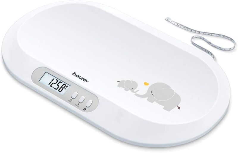 Photo 1 of Beurer BY90 Baby Scale, Pet Scale, Digital, with Measuring Tape, tracking weight with App | For: Infant, Newborn, Toddler /Puppy, Cat - Animals | LCD Display, weighs Lbs/Kg/Oz Highly accurate
