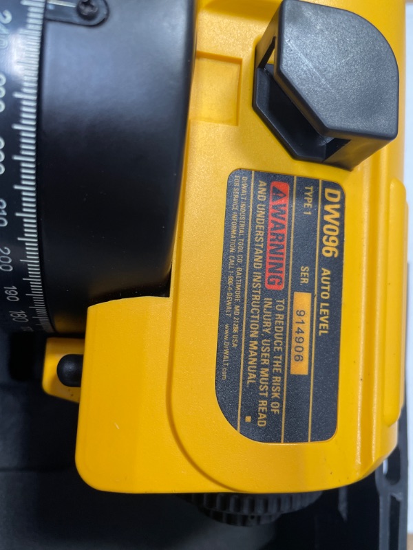 Photo 3 of DEWALT 13 in. 26X Magnification Automatic Optical Level ±1/32 in. per 100 Ft. Accuracy DW096
