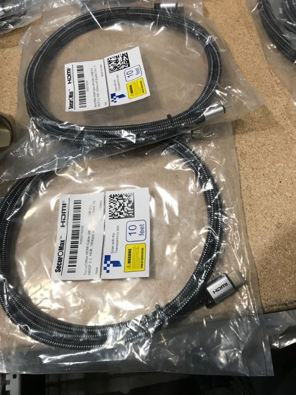 Photo 2 of HDMI Cable (4K 60Hz, HDCP 2.2, HDR, 18Gbps) with Braided Cord, 10 Feet, 2 pack 
