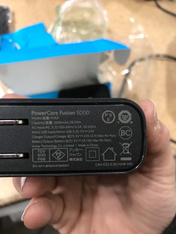 Photo 5 of Anker PowerCore Fusion 5000, Portable Charger 5000mAh 2-in-1 with Dual USB Wall Charger, Foldable AC Plug and PowerIQ, Battery Pack for iPhone, iPad, Android, Samsung Galaxy, and More
