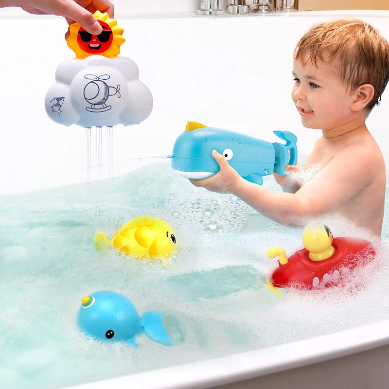 Photo 1 of BEAURE 5PCS Baby Bath Toys Set - Water Spray Sprinkler Bath Toys for Toddlers, 2 pack 