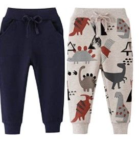 Photo 1 of Qin.Orianna Boys Active Elastic Waist Cotton Sport Jogger Sweatpants with Dinosaur Printed 2T
