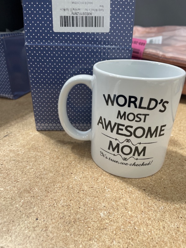 Photo 2 of (2)Funny Mother's Day Mug, World's Most Awesome Mom Coffee Mug, Funny Gifts for Mom from Daughter Son, Mother's Day Mug for Mom, Mug Gift for Mother's Day, Christmas, Birthday, Thanksgiving 11 Oz White