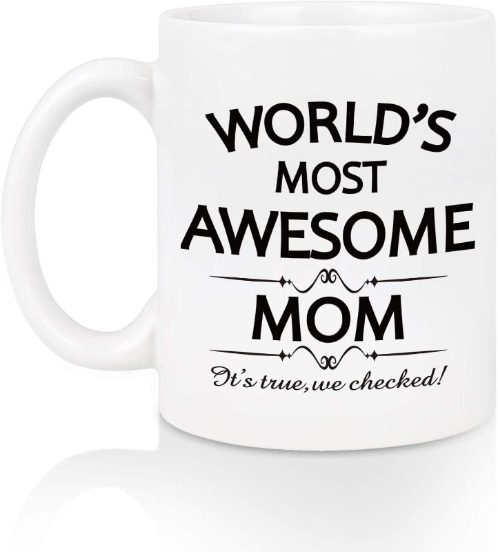 Photo 1 of (2)Funny Mother's Day Mug, World's Most Awesome Mom Coffee Mug, Funny Gifts for Mom from Daughter Son, Mother's Day Mug for Mom, Mug Gift for Mother's Day, Christmas, Birthday, Thanksgiving 11 Oz White