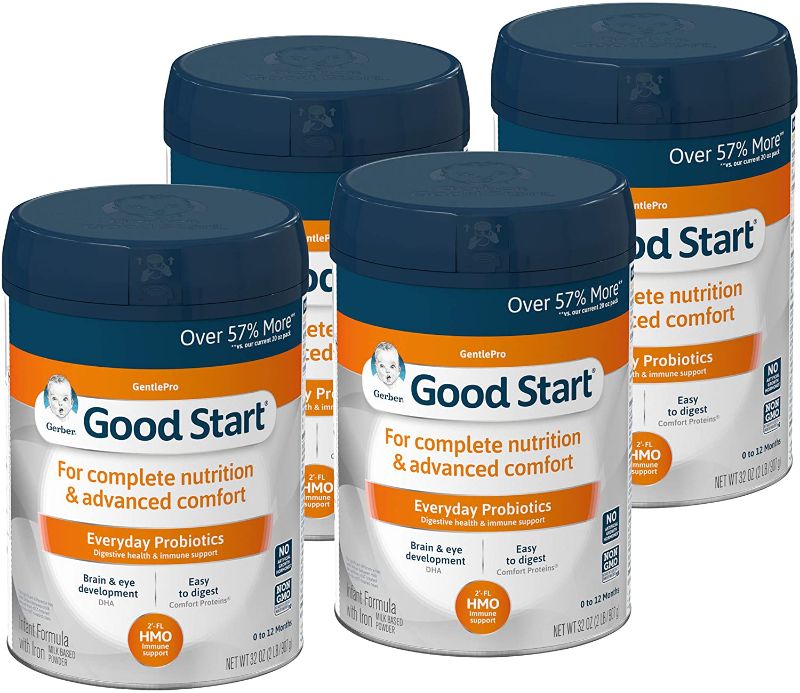 Photo 1 of Gerber Good Start Baby Formula Powder, GentlePro Probiotics, Stage 1, 32 Ounce (Pack of 4)
