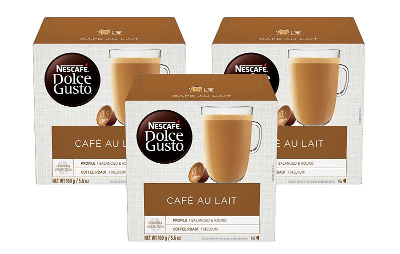 Photo 1 of Dolce Gusto Nescafe Coffee Pods, Cafe Au Lait, 16 Count, Pack of 3