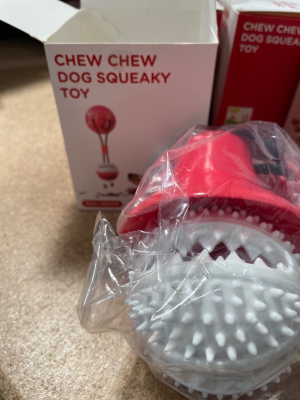 Photo 2 of Squeaky Dog Chew Toy for Aggressive Chewers, Durable Indestructible Interactive Dog Rope Toys with Natural Rubber Suction Cup for Pet Teething, Boredom, Entertainment and Training