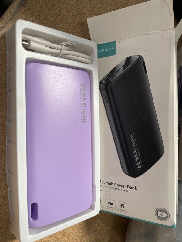 Photo 2 of Portable Charger 26800mAh, Kuulaa Power Bank Ultra-High Capacity Portable Battery,External Battery Pack Dual-Input and Dual-Output Cell Phone Battery Charger for iPhone Samsung & etc