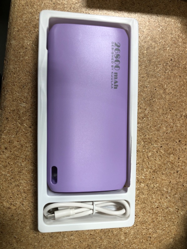 Photo 2 of Portable Charger 26800mAh, Kuulaa Power Bank Ultra-High Capacity Portable Battery,External Battery Pack Dual-Input and Dual-Output Cell Phone Battery Charger for iPhone Samsung & etc