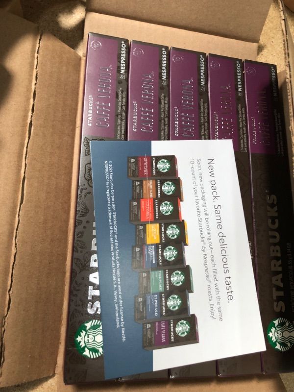 Photo 2 of SOLD AS IS- EXPIRED-2/2/22-Starbucks by Nespresso, Caffè Verona (50-count single serve capsules, compatible with Nespresso Original Line System)
