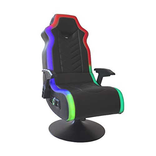 Photo 1 of **DAMAGED**X Rocker, 5152401, RGB Prism Pedestal Chair 2.1 Dual with LED, 33” X 25” X 45”, Black