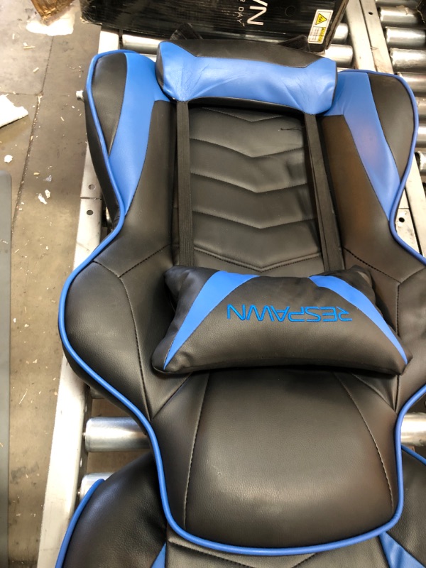 Photo 2 of **MISSING SOME** Respawn 110 Racing-Style Bonded Leather Gaming Chair, Blue/Black
