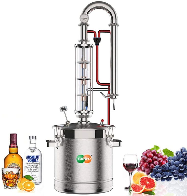 Photo 1 of **MISSING PARTS** YUEWO 5.8Gal/22Litres Stainless Steel Still Wine Making Kit Water Distiller Home Brewing Kit for DIY Whisky Wine Brandy Gin Vodka Alcohol (Produce 92% ABV)
