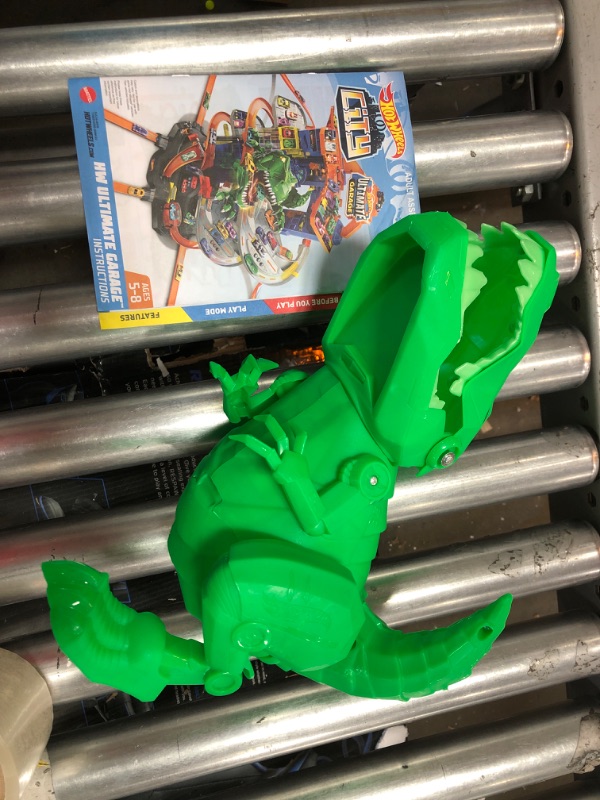 Photo 3 of **MISSING PARTS**Hot Wheels City Robo T-Rex Ultimate Garage, Multi-level Multi-Play Mode, Stores 100 Plus 1:64 Scale Cars, Gift Idea for Kids 3 and Older
