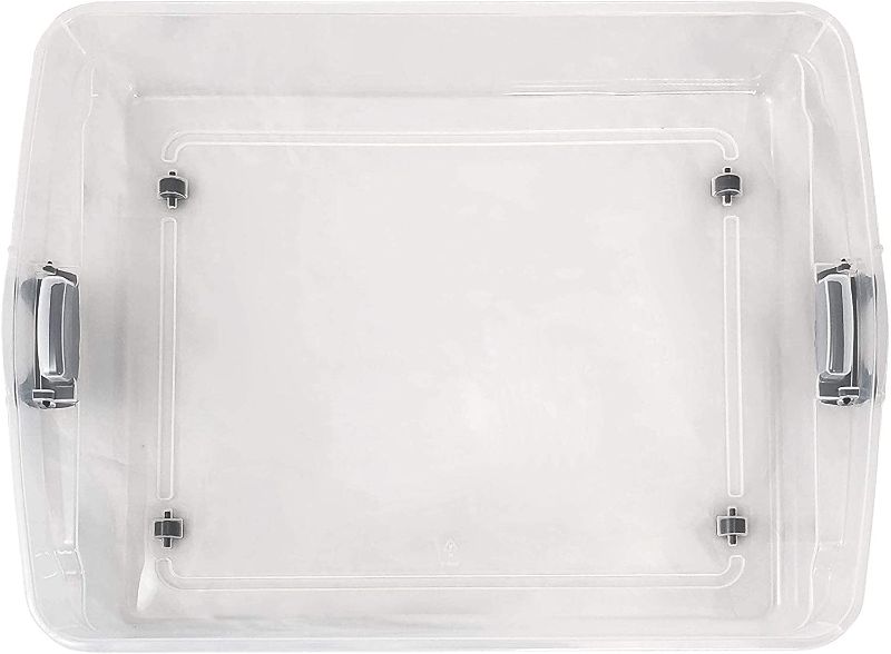 Photo 1 of **DAMAGED** HOMZ 3460CLGRDC.02 Clear underbed Storage Container with lid, 56 Quart, Grey, 2 Count
