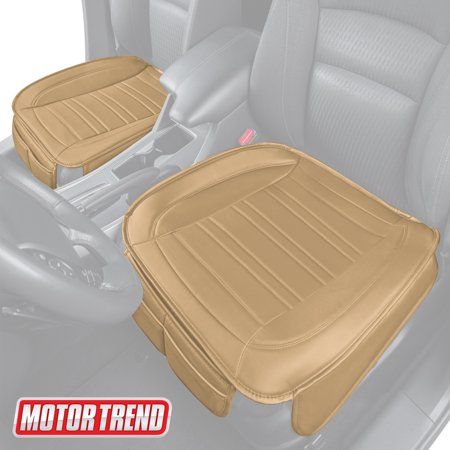 Photo 1 of Motor Trend Universal Car Seat Cushions for Front Seats - Padded Beige Faux Leather Seat Covers for Car Truck Van SUV
