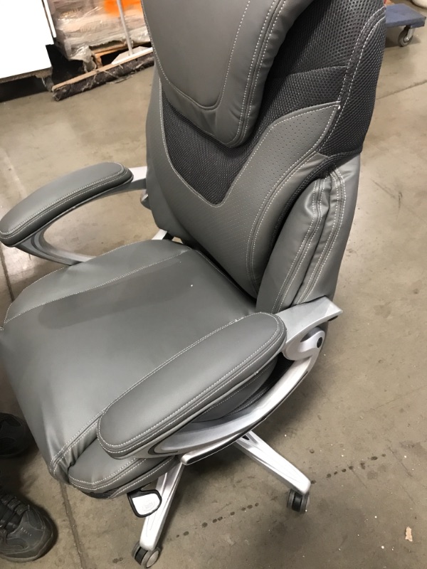 Photo 3 of Serta® Smart Layers™ Arlington AIR™ Bonded Leather High-Back Executive Chair, Dark Gray/Silver
