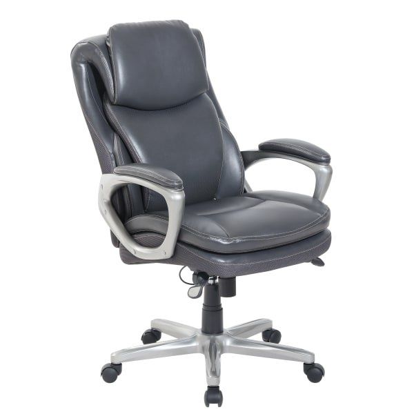 Photo 1 of Serta® Smart Layers™ Arlington AIR™ Bonded Leather High-Back Executive Chair, Dark Gray/Silver
