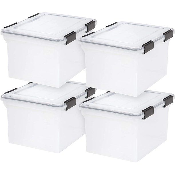 Photo 1 of **DAMAGED** IRIS USA UCB-FB File Box, Clear 32 Quart (Pack of 4)
