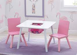 Photo 1 of Delta Children Kids Table and Chair Set with Storage (2 Chairs Included) - White / Pink
