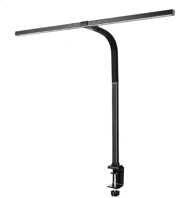 Photo 1 of LED Desk Lamp with Clamp, EYOCEAN Swing Arm Work Light, No Glare Screen Light Bar, Task Lamp with Auto-Dimming & Adjustment Color Temperature, Office Lamp with Memory Function, 18W, Matte Black
