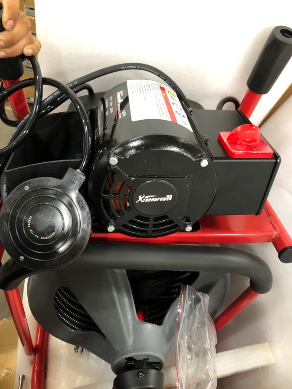 Photo 6 of XtremepowerUS 260W Drain Cleaner Machine 80' ft x 1/2 Inch Electric Drain Auger with 3 Cutter & Foot Switch Autofeed
