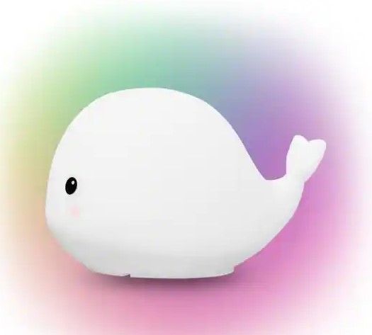 Photo 1 of Globe Electric Wally Whale MultiColor changing Integrated LED Rechargeable Silicone Night Light Lamp, White- 4 pack 