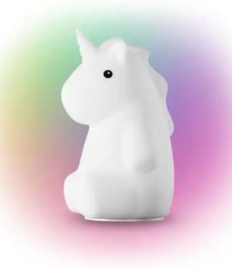 Photo 1 of Globe Electric Rylie Unicorn MultiColor changing Integrated LED Rechargeable Silicone Night Light Lamp, White- 4 pack 