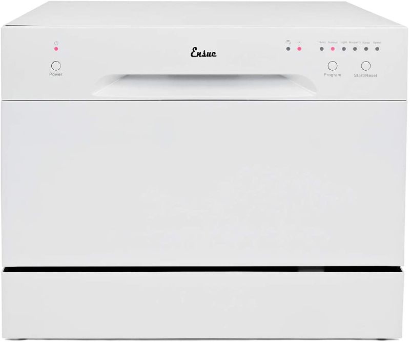 Photo 1 of Ensue Countertop Dishwasher Portable Compact Dishwashing Machine White
