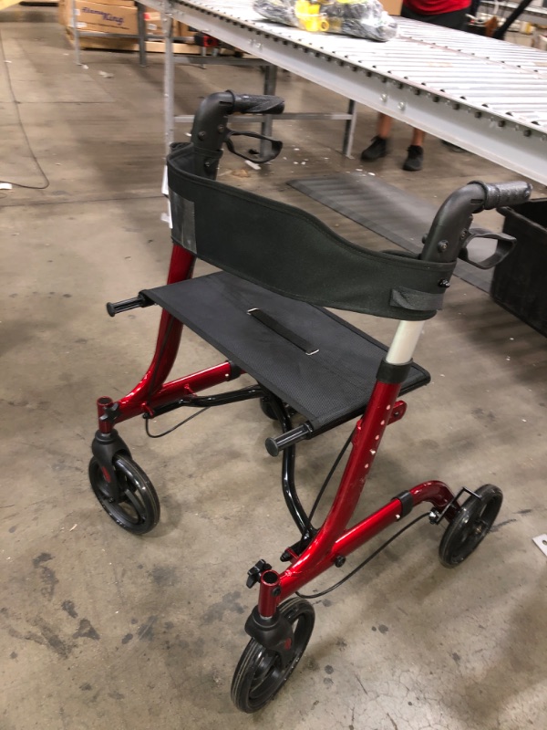 Photo 2 of Aluminum Rollator Rolling Walker, Red