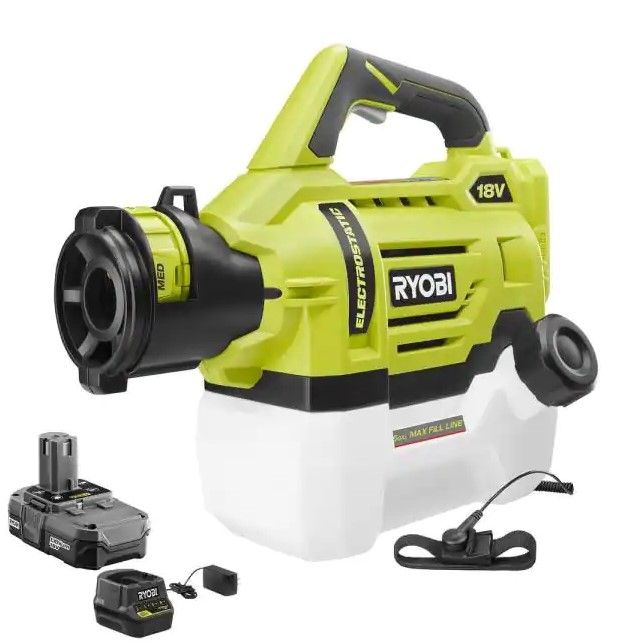 Photo 1 of RYOBI ONE+ 18V Cordless Electrostatic 0.5 Gal Sprayer with 2.0 Ah Battery and Charger