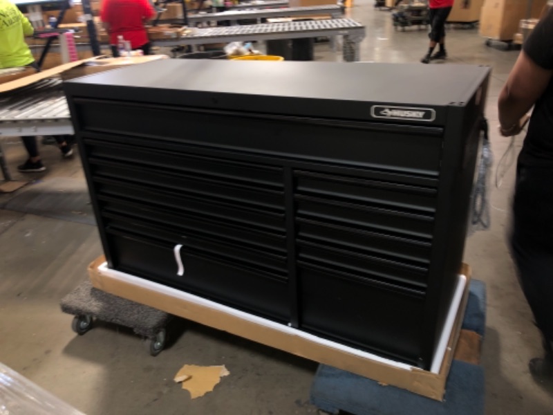 Photo 2 of (TOP NOT INCLUDED) Husky 56 in. W x 36in. D Heavy Duty 12-Drawer Combination Rolling Tool Chest